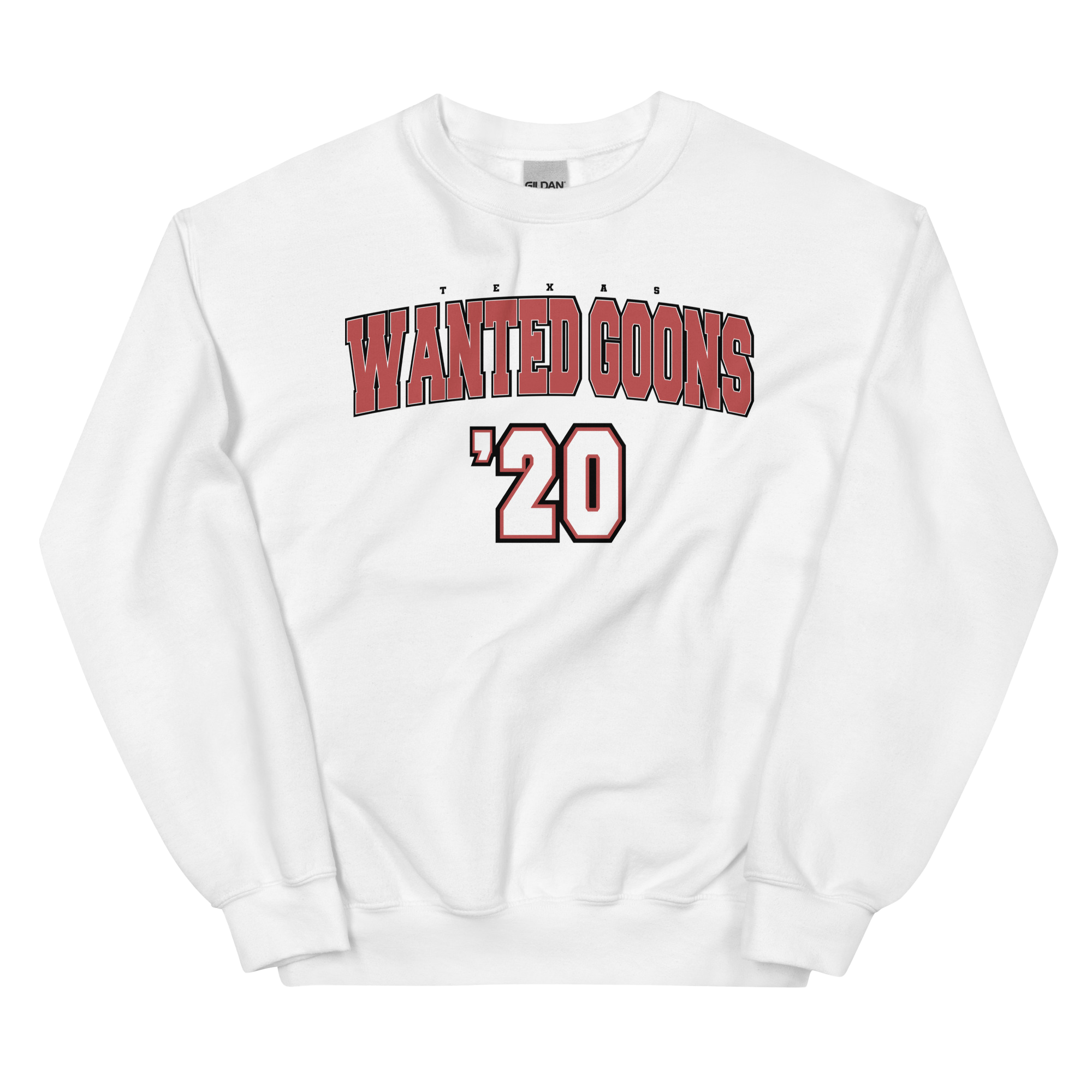 Red and white crew best sale neck sweatshirt